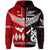 Custom New Zealand Tonga Zip Hoodie Maori and Polynesian Together Red LT8 - Polynesian Pride