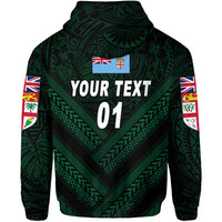 Custom Fiji Ovalau Rugby Hoodie Dark Green Style, Custom Text and Number LT8 - Polynesian Pride