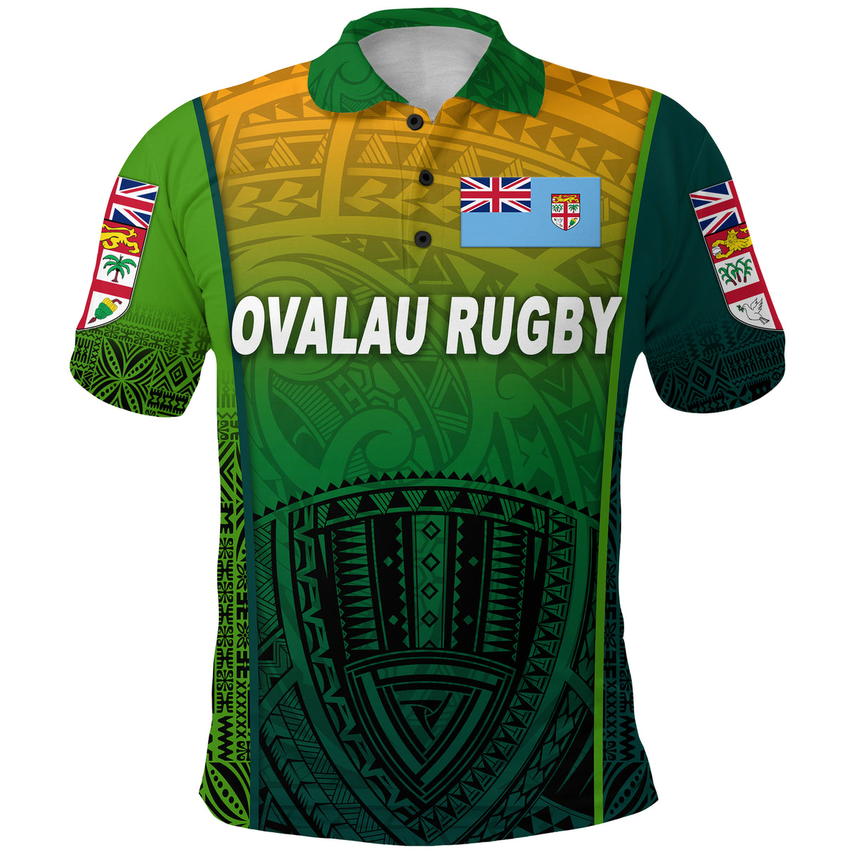 Custom Fiji Ovalau Rugby Polo Shirt Light Green Style, Custom Text and Number LT8 - Polynesian Pride