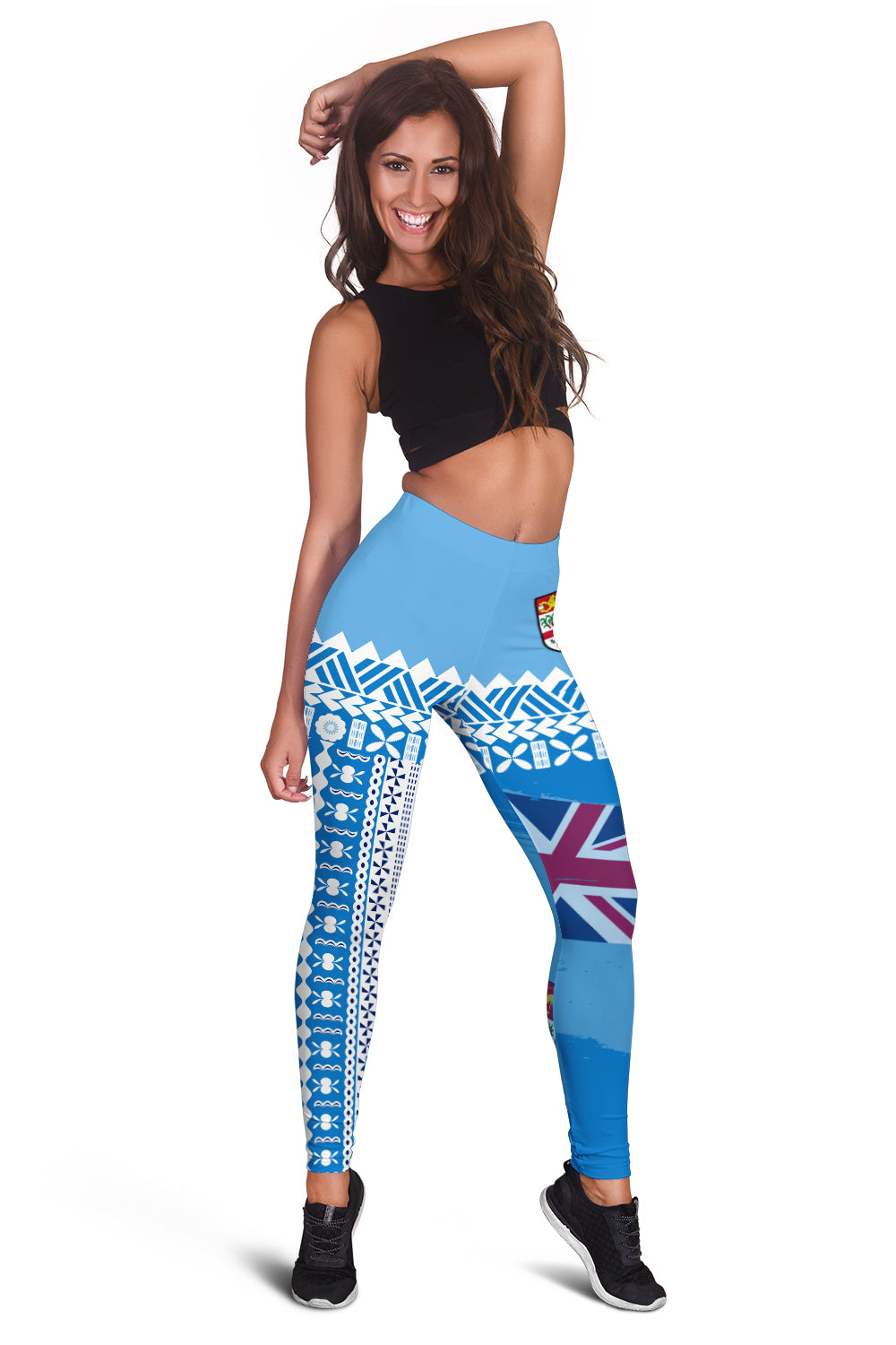 Fiji Dreamy Women Leggings Tapa Pattern LT13 Blue - Polynesian Pride