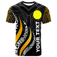 Palau Custom T Shirt PalauStrong Fire Pattern Gold Unisex Art - Polynesian Pride