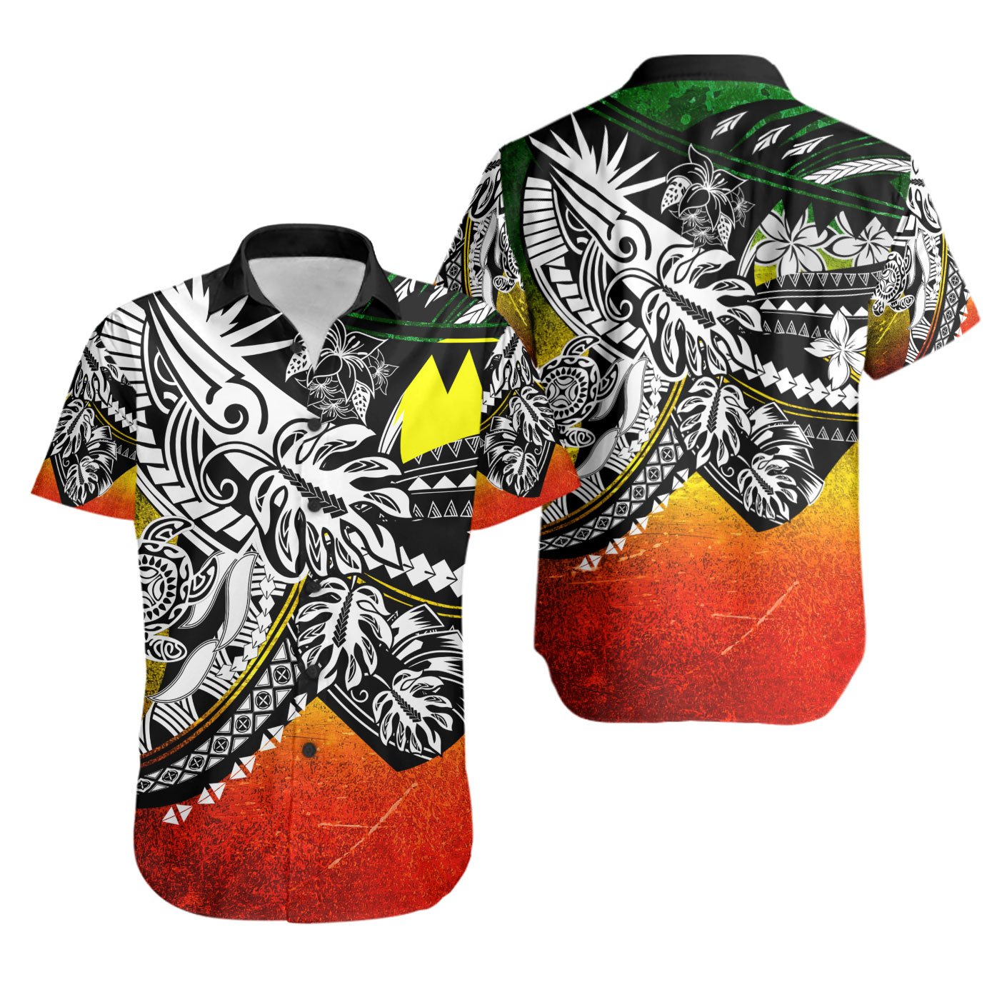 Palau Shirt - Tribal Jungle Pattern Reggae Color Unisex Reggae - Polynesian Pride