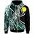 Palau Zip Hoodie Tribal Flower Special Pattern Green Color Unisex Green - Polynesian Pride