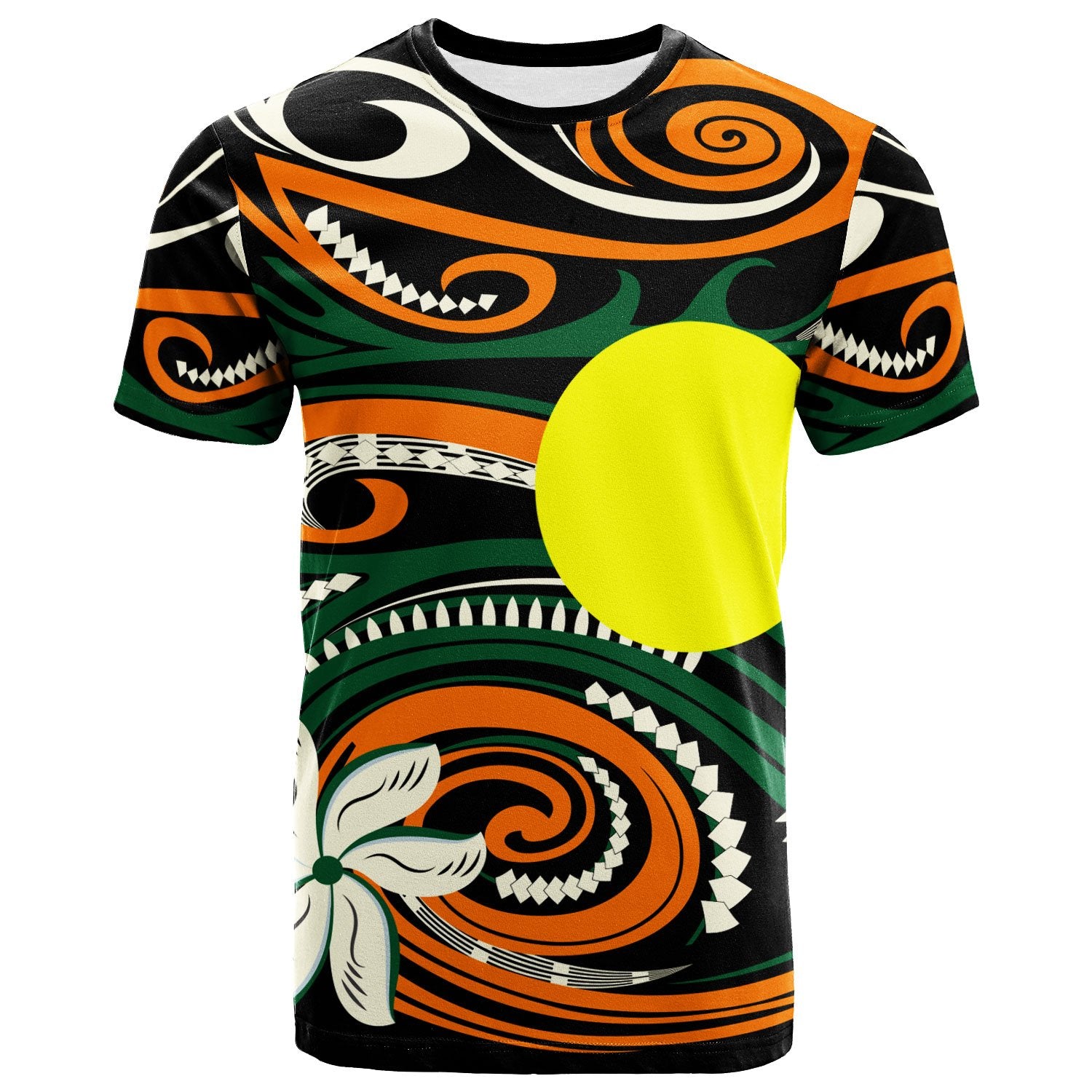 Palau T Shirt Vortex Style Unisex Orange - Polynesian Pride