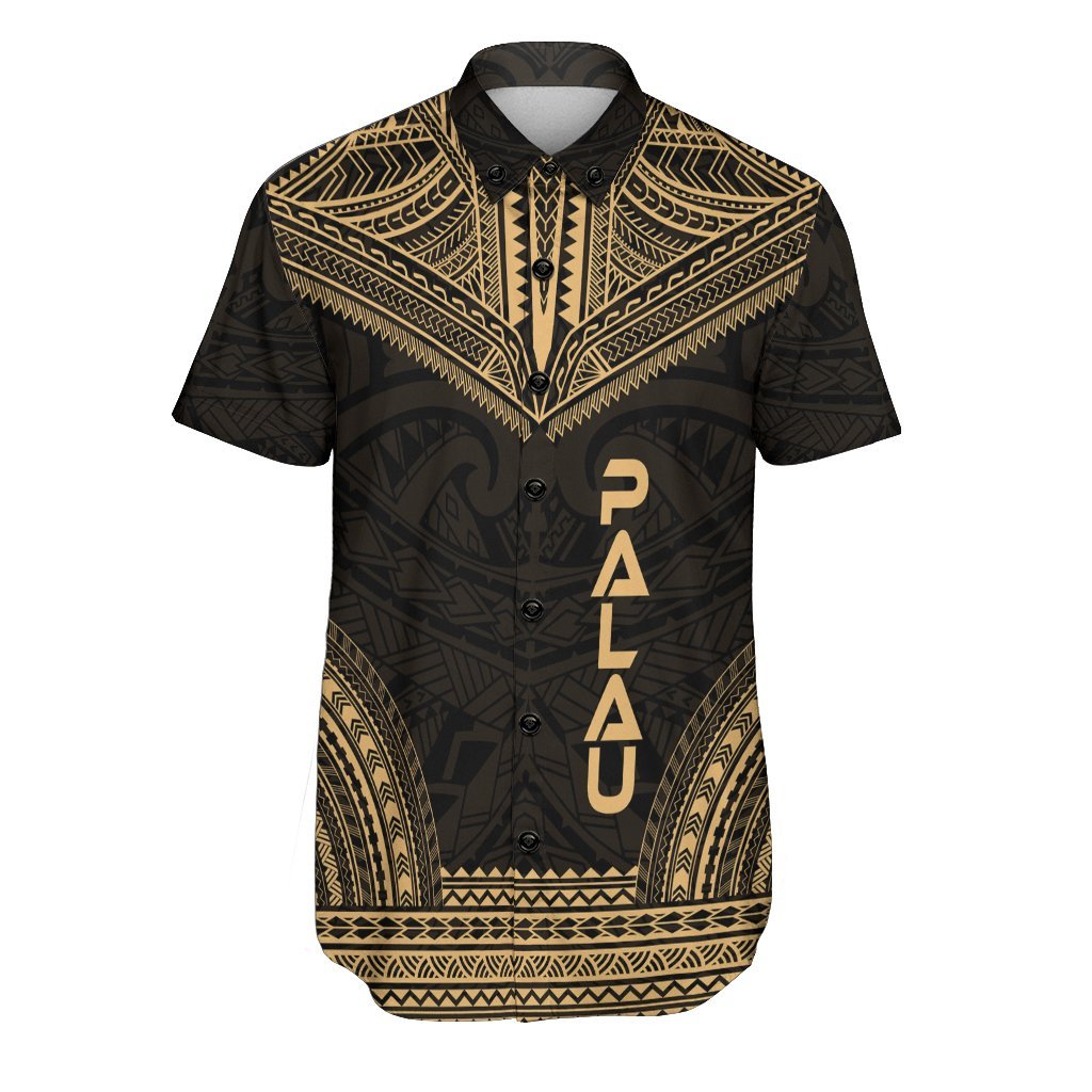 Palau Polynesian Chief Shirt - Gold Version Men Gold - Polynesian Pride