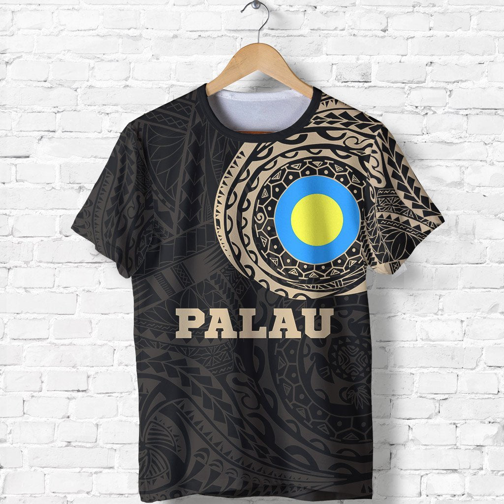 Palau T Shirt Palau Flag Polynesian Tattoo Style Unisex Black-Gold - Polynesian Pride