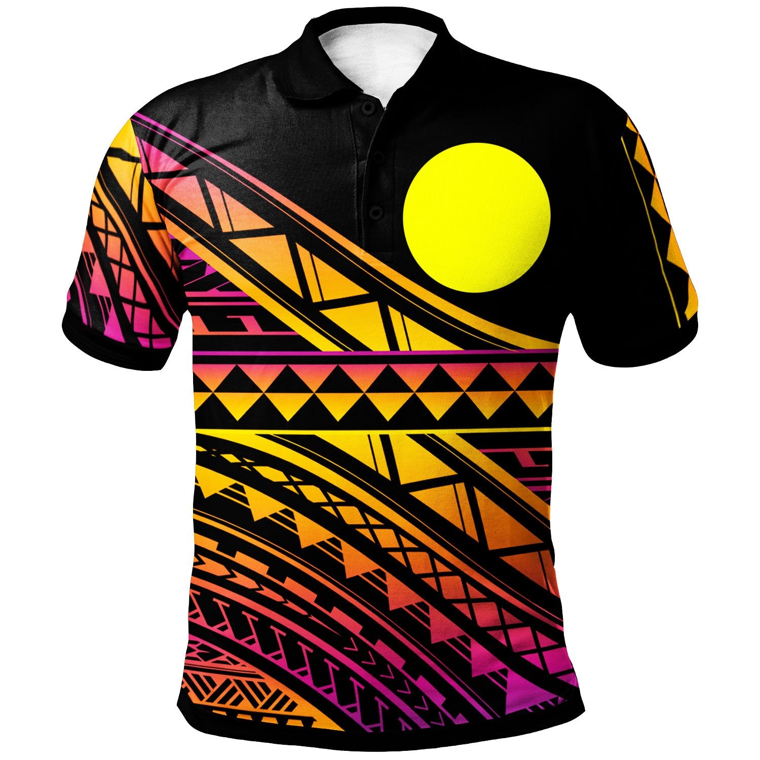 Palau Custom Polo Shirt Special Polynesian Ornaments Unisex Black - Polynesian Pride