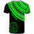 Palau Custom T Shirt Ginger Lei Green Pattern - Polynesian Pride