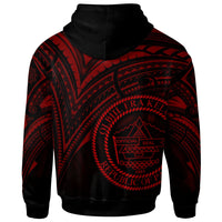 Palau Zip Hoodie Red Color Cross Style - Polynesian Pride