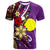 Palau T Shirt Tribal Flower With Special Turtles Purple Color Unisex purple - Polynesian Pride