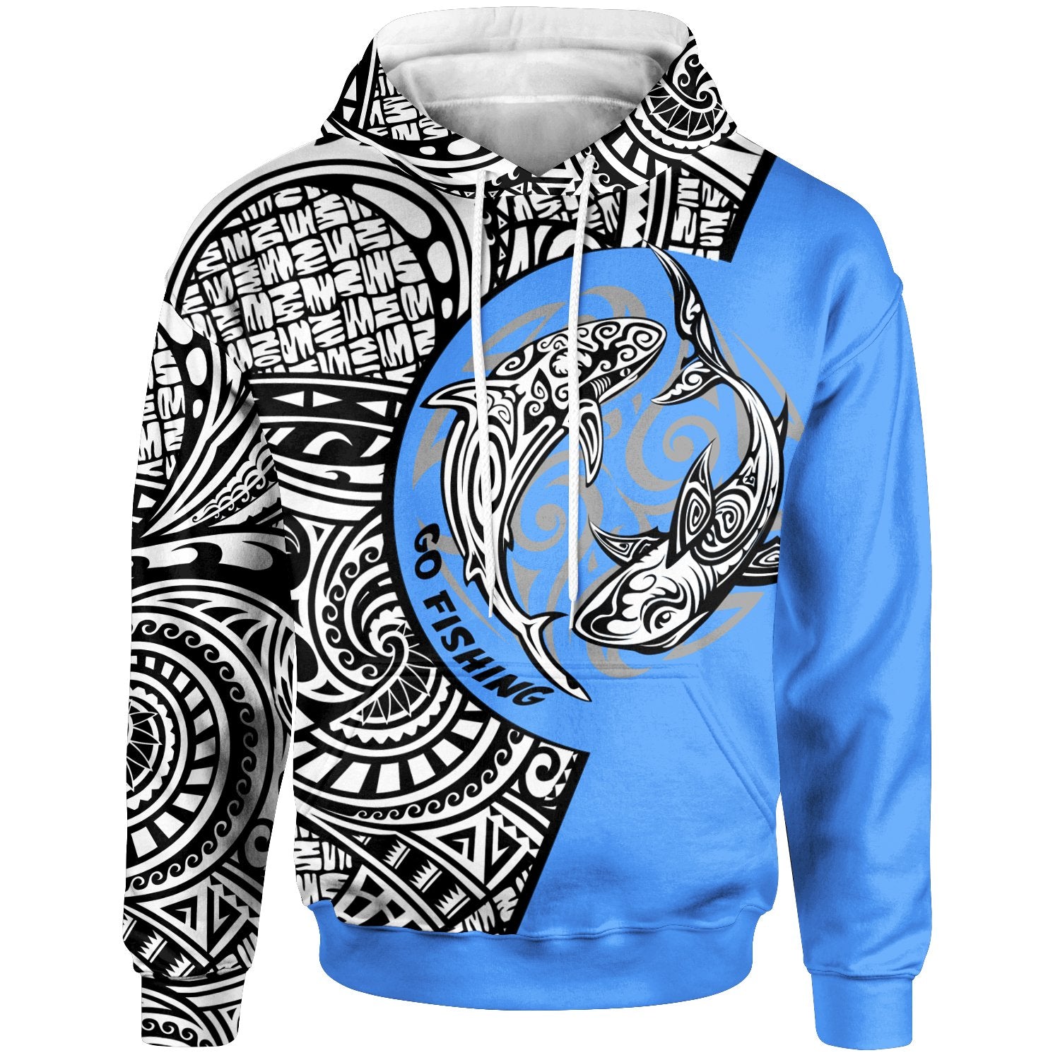 Palau Hoodie Go Fishing Now Unisex Blue - Polynesian Pride