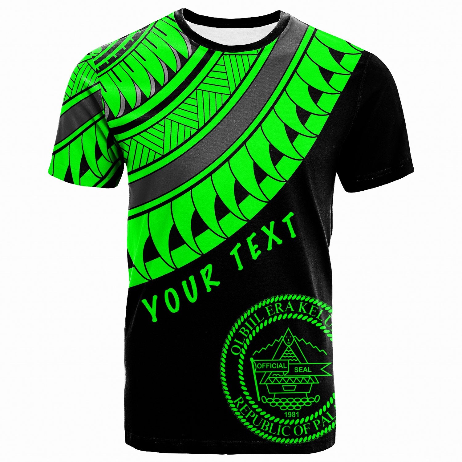 Palau Custom T Shirt Ginger Lei Green Pattern Unisex Green - Polynesian Pride