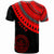 Palau Custom T Shirt Ginger Lei Red Pattern - Polynesian Pride