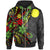 Palau Zip Hoodie Tribal Flower With Special Turtles Unisex Black - Polynesian Pride