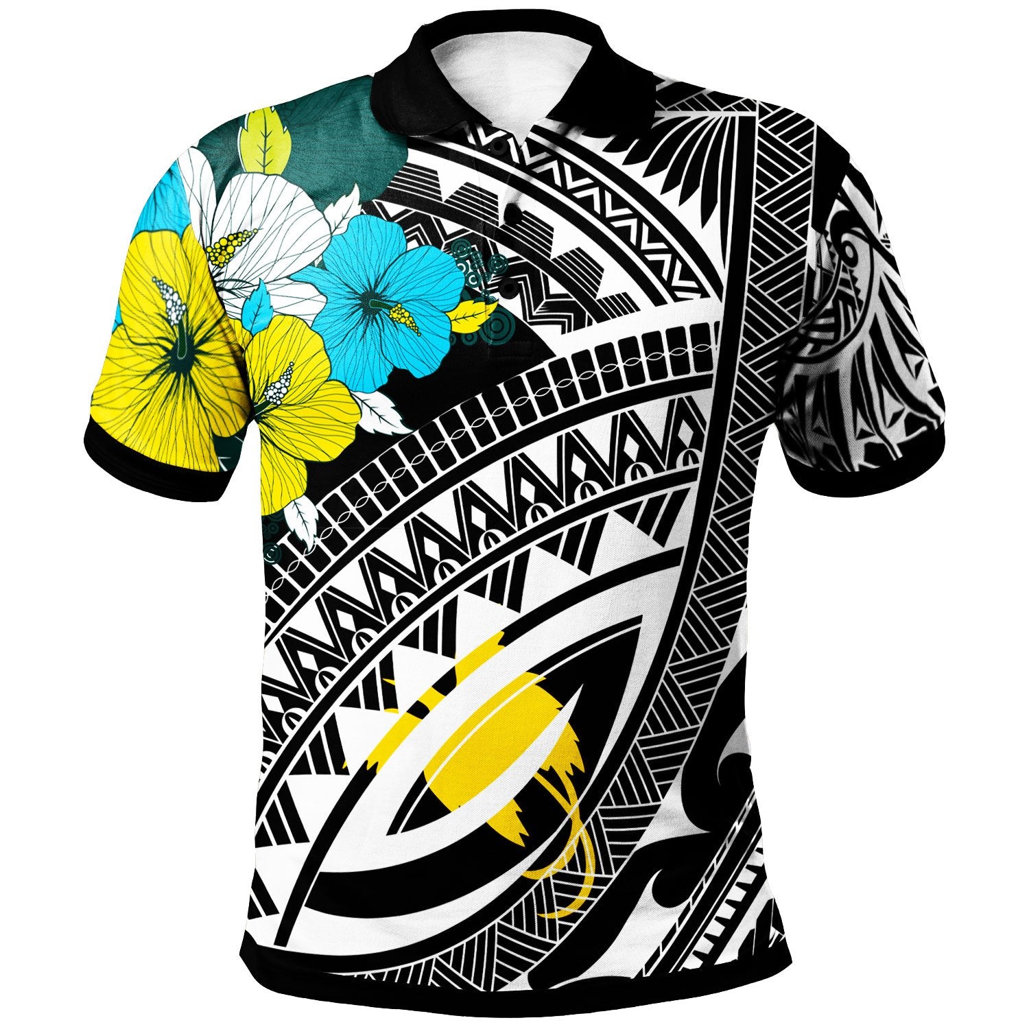 Papua Polo Shirt Polynesian Pattern Black Color Unisex Black - Polynesian Pride