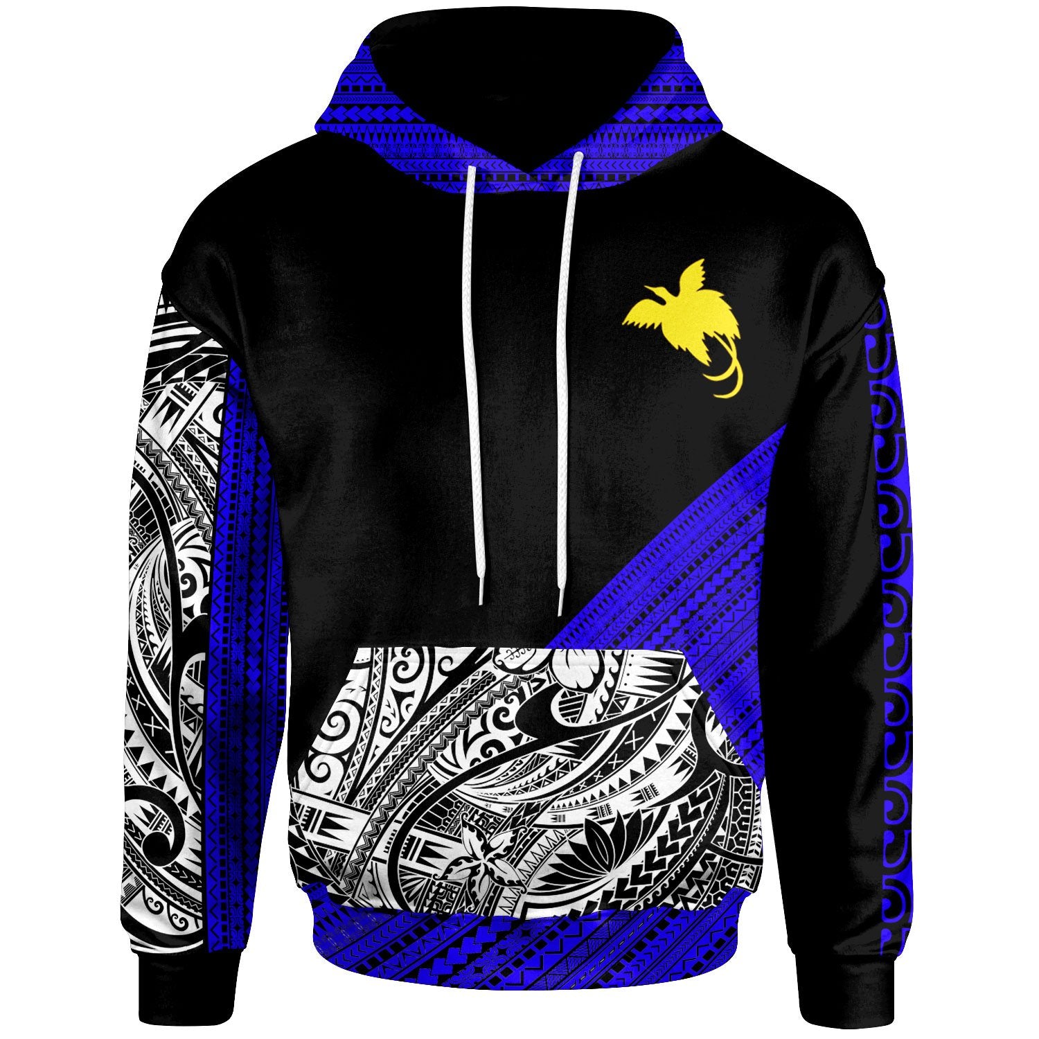 Papua New Guinea Custom Hoodie Diagonal Pattern Dark Blue Unisex Dark Blue - Polynesian Pride