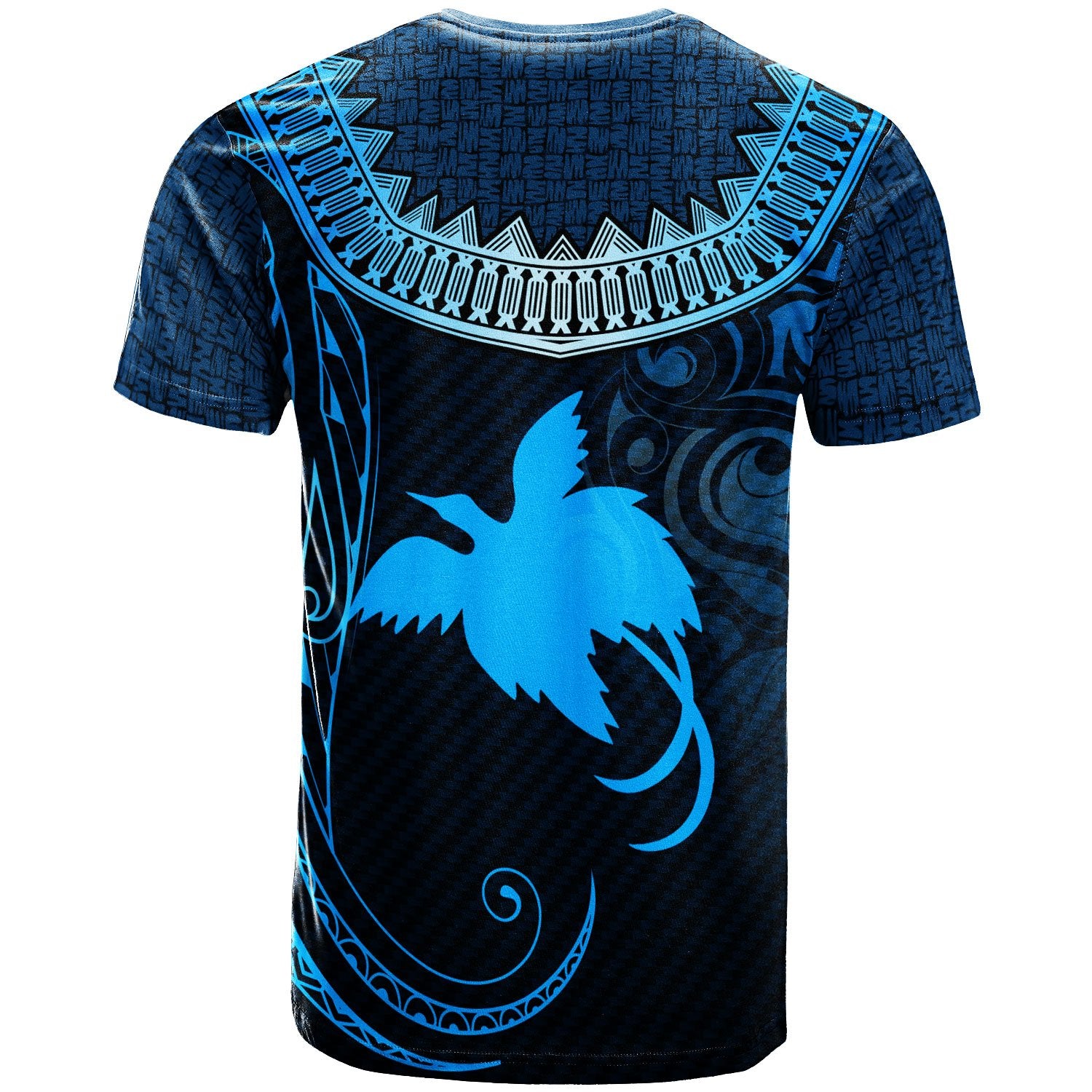 Papua New Guinea Custom T Shirt Serrated Pattern Blue Color Unisex Blue - Polynesian Pride