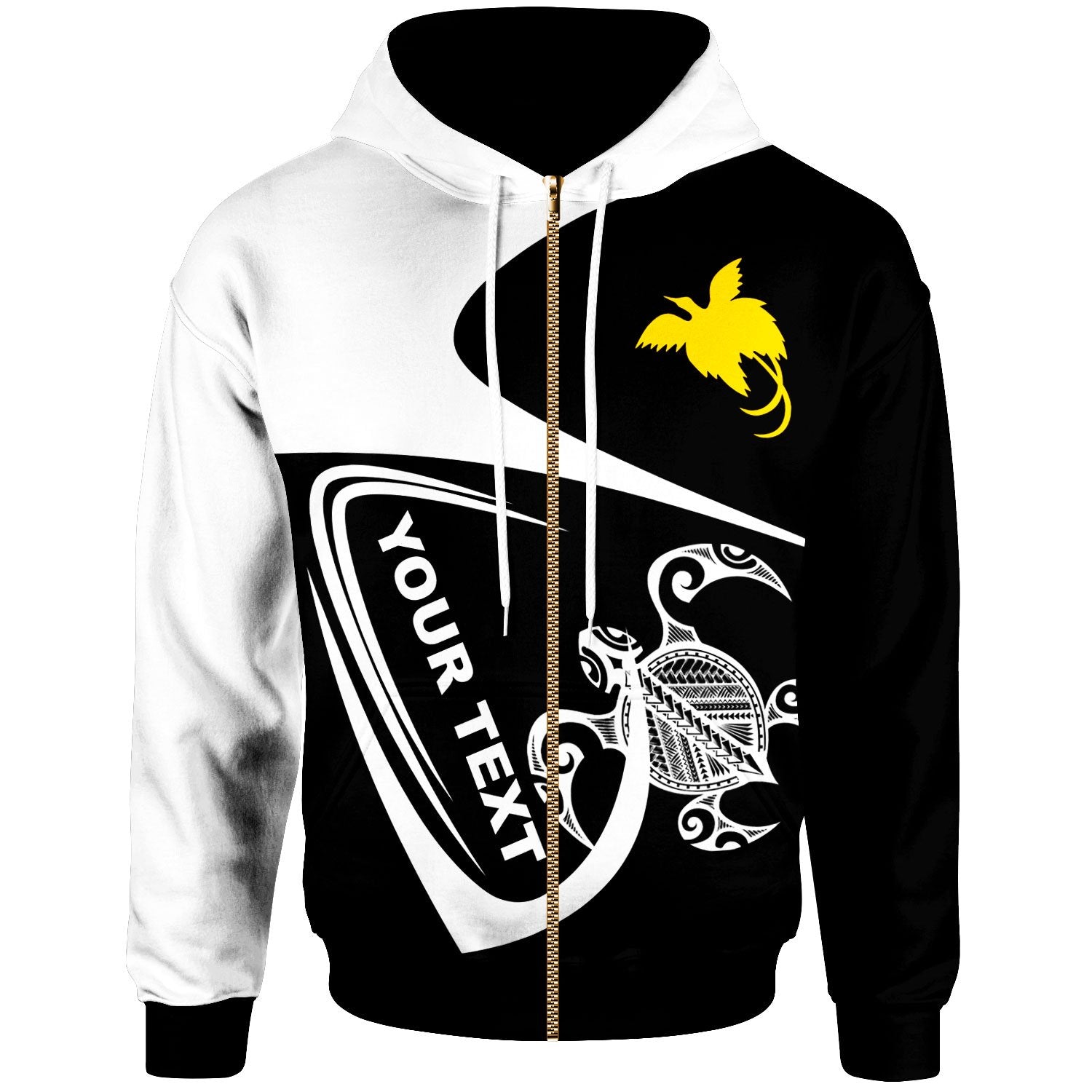 Papua New Guinea Custom Zip Hoodie Street Style Unisex Black - Polynesian Pride