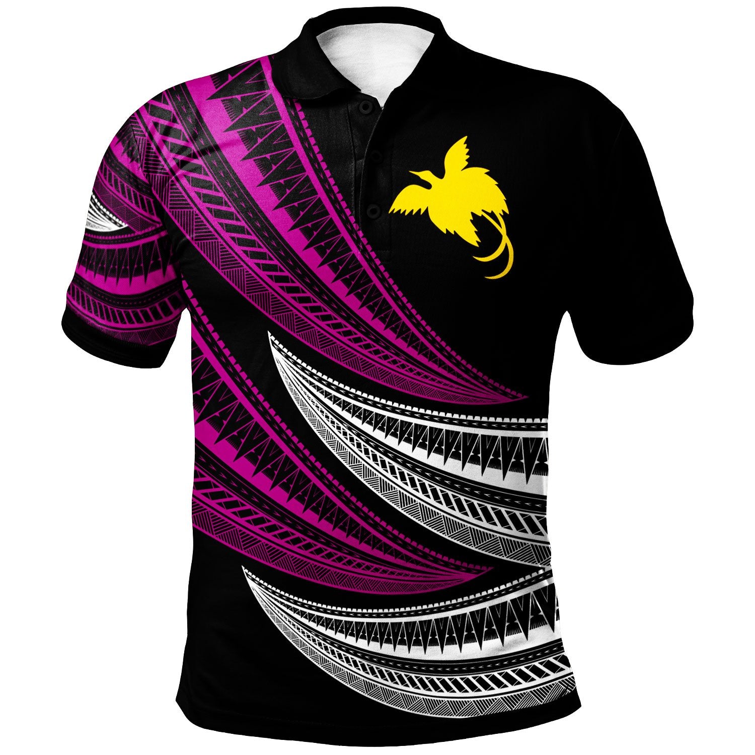 Papua Custom Polo Shirt Wave Pattern Alternating Purple Color Unisex Purple - Polynesian Pride