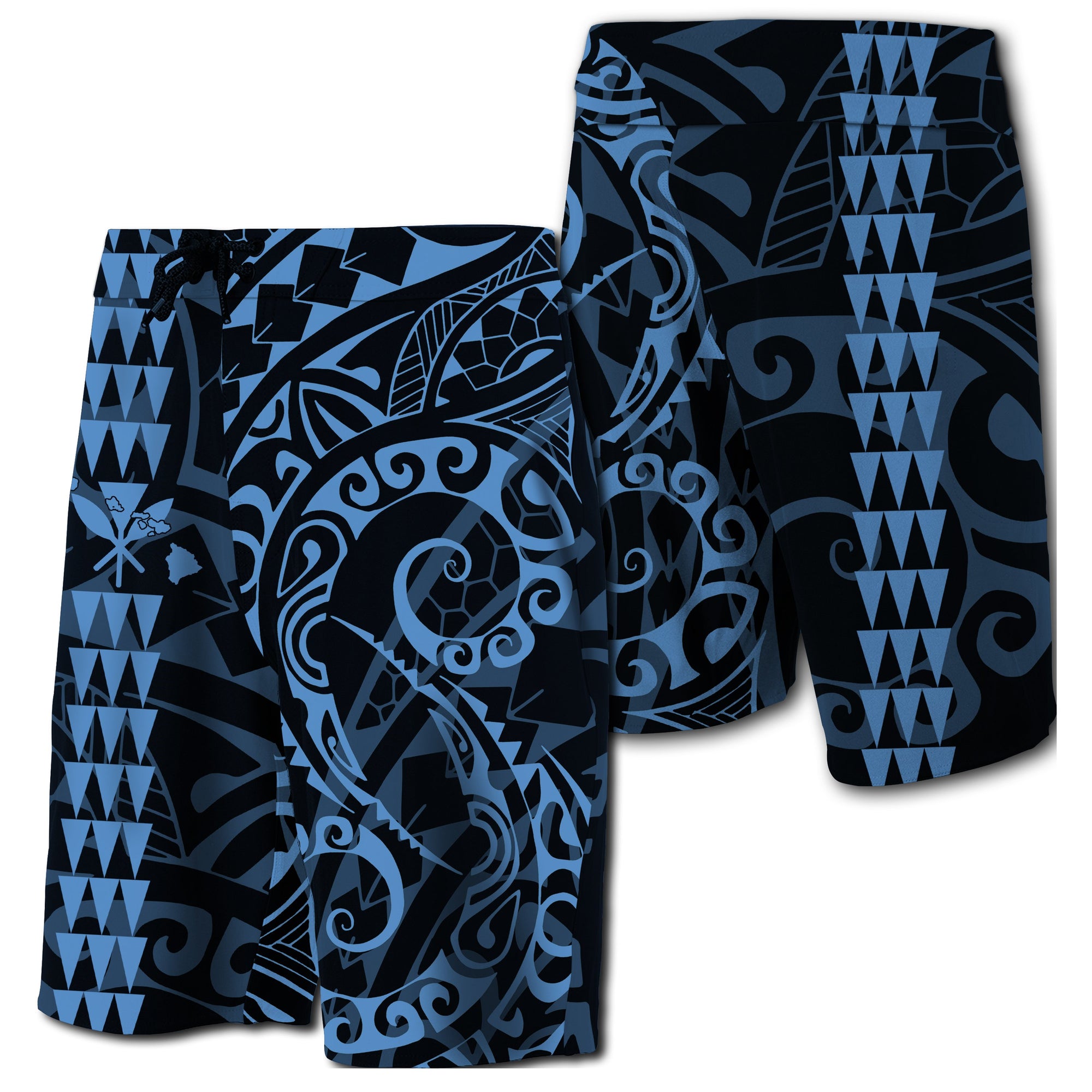 Hawaii Kakau Polynesian Kanaka Board Shorts - Pastel - Snapy Style Men Pastel - Polynesian Pride