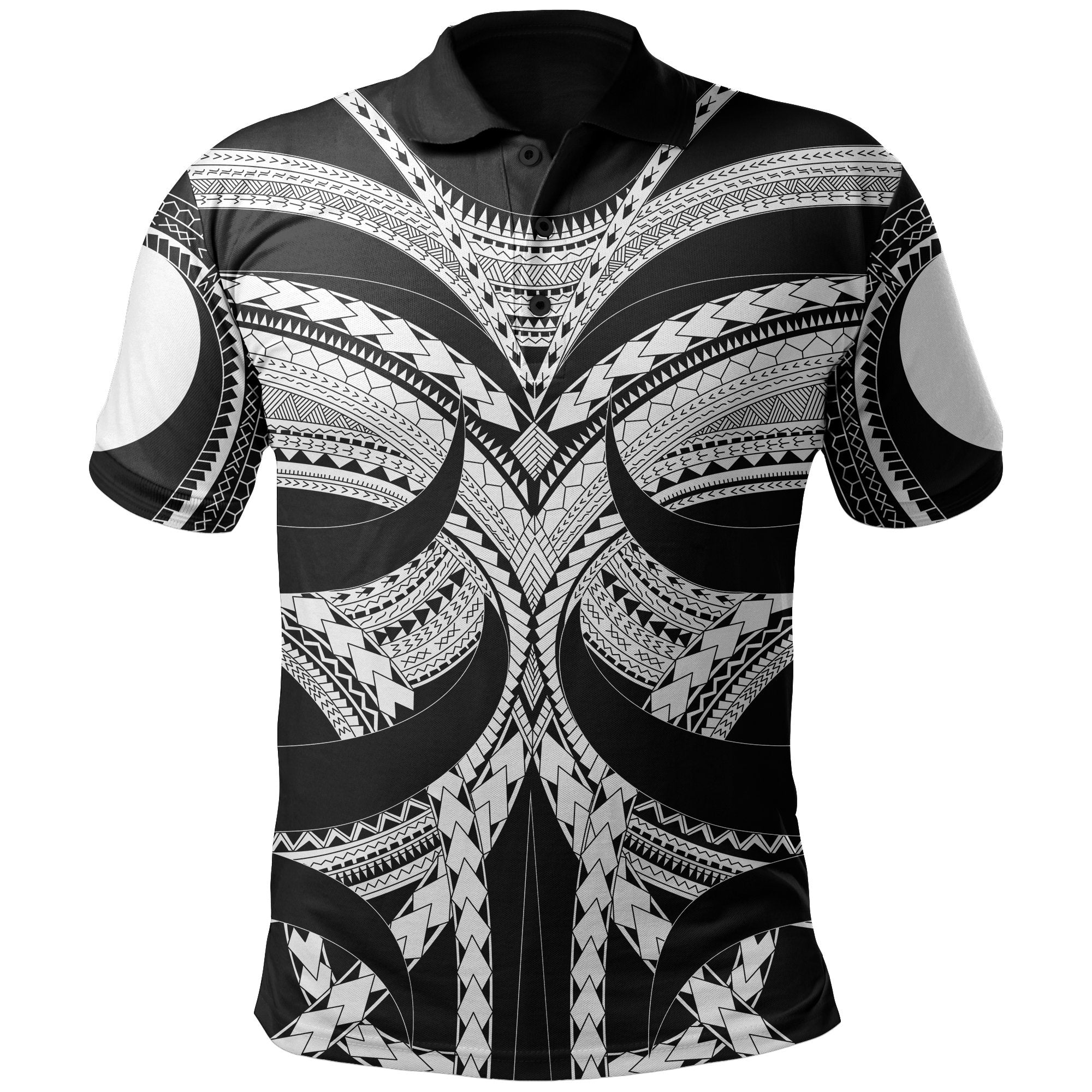 Samoan Tattoo Polo Shirt White - Polynesian Pride