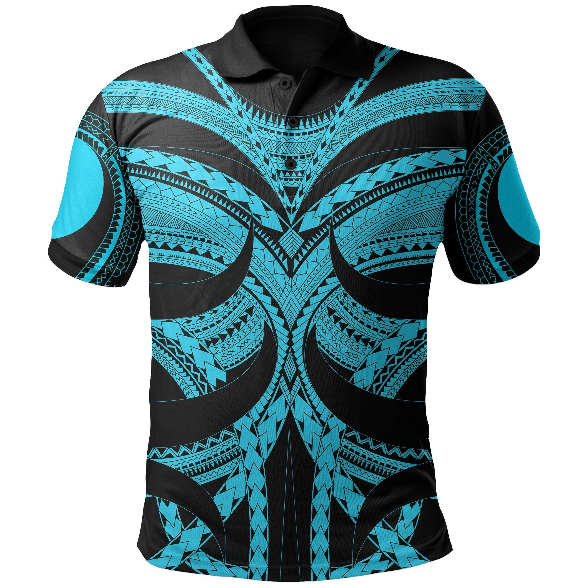 Samoan Tattoo Polo Shirt Blue Blue - Polynesian Pride