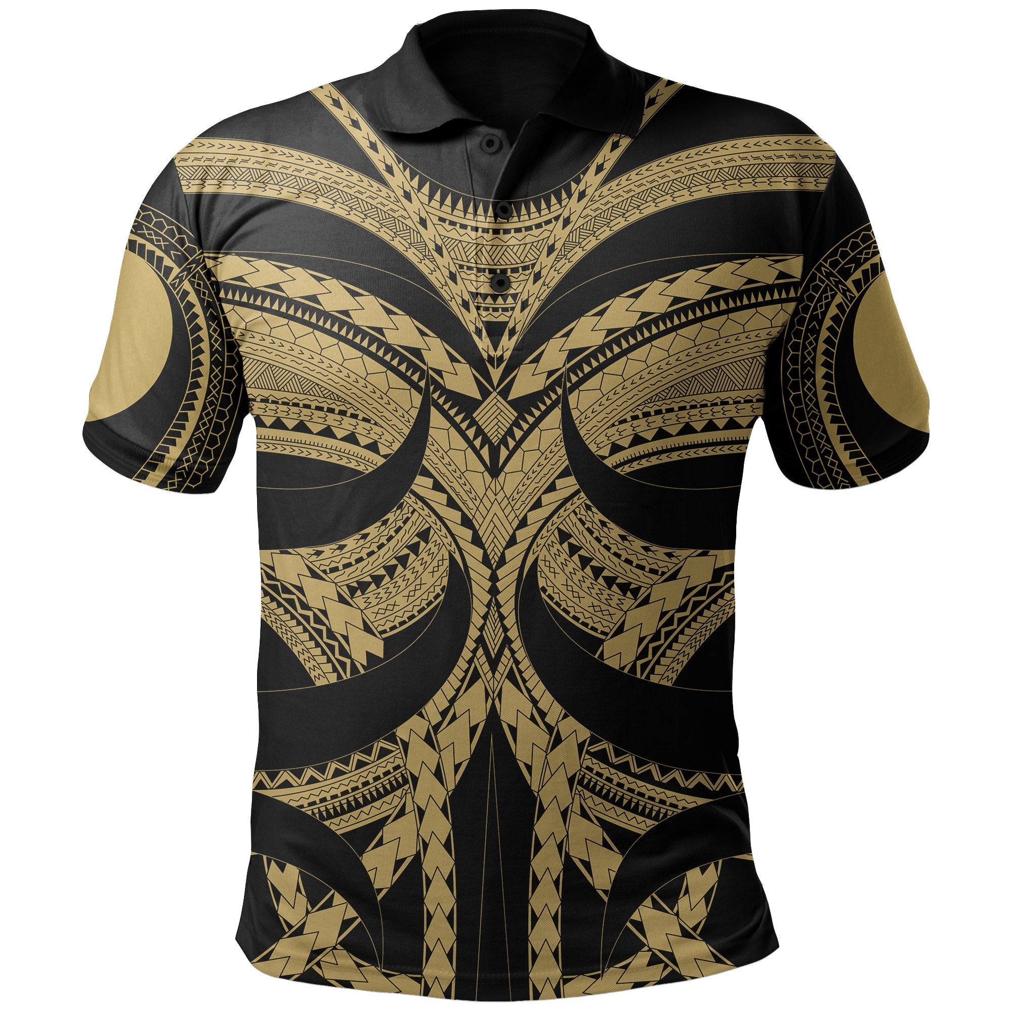 Samoan Tattoo Polo Shirt Gold 1 Gold - Polynesian Pride