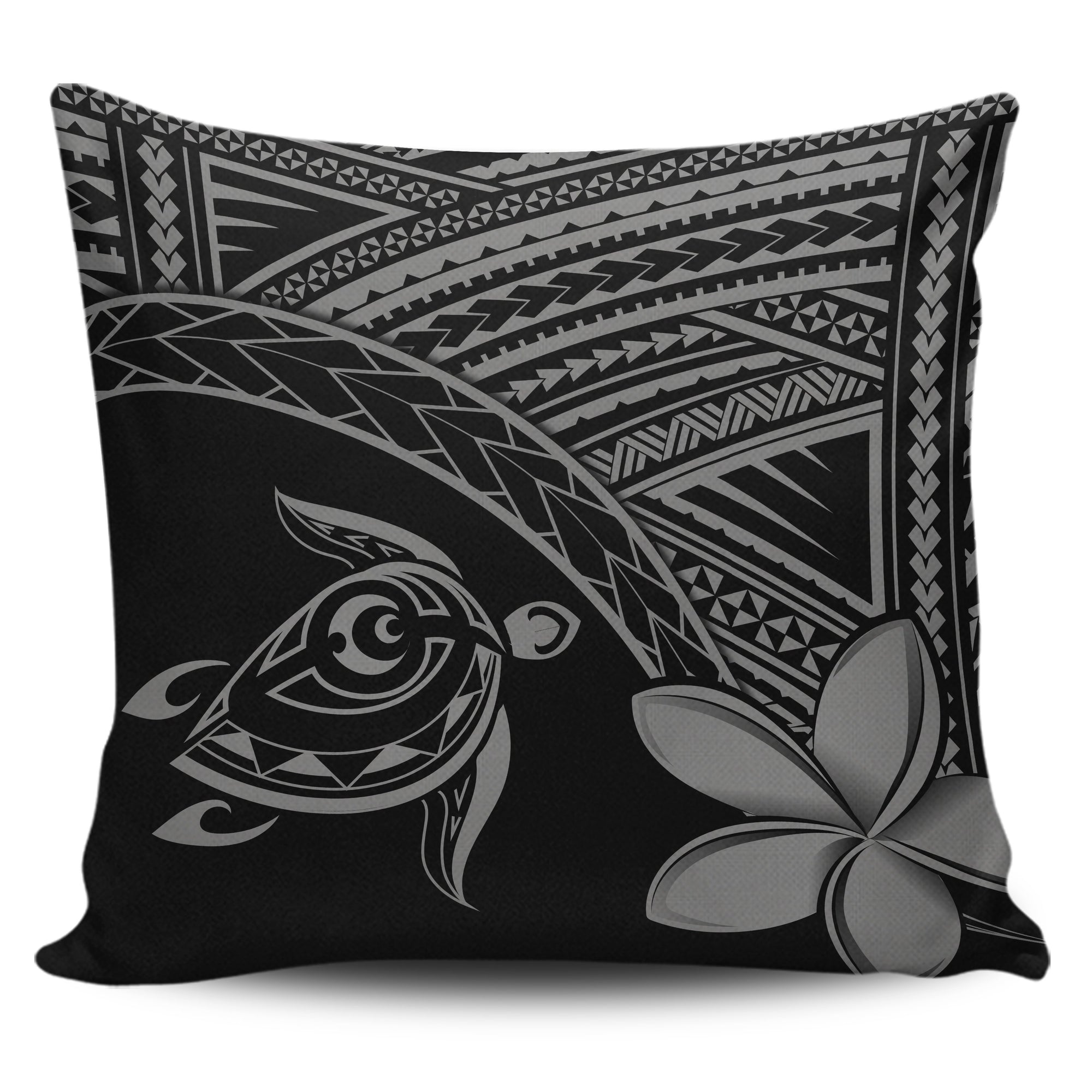 hawaiiPillow Cases - Hawaii Turtle Plumeria Grey One Size 18"x18"(Twin Sides) Grey - Polynesian Pride