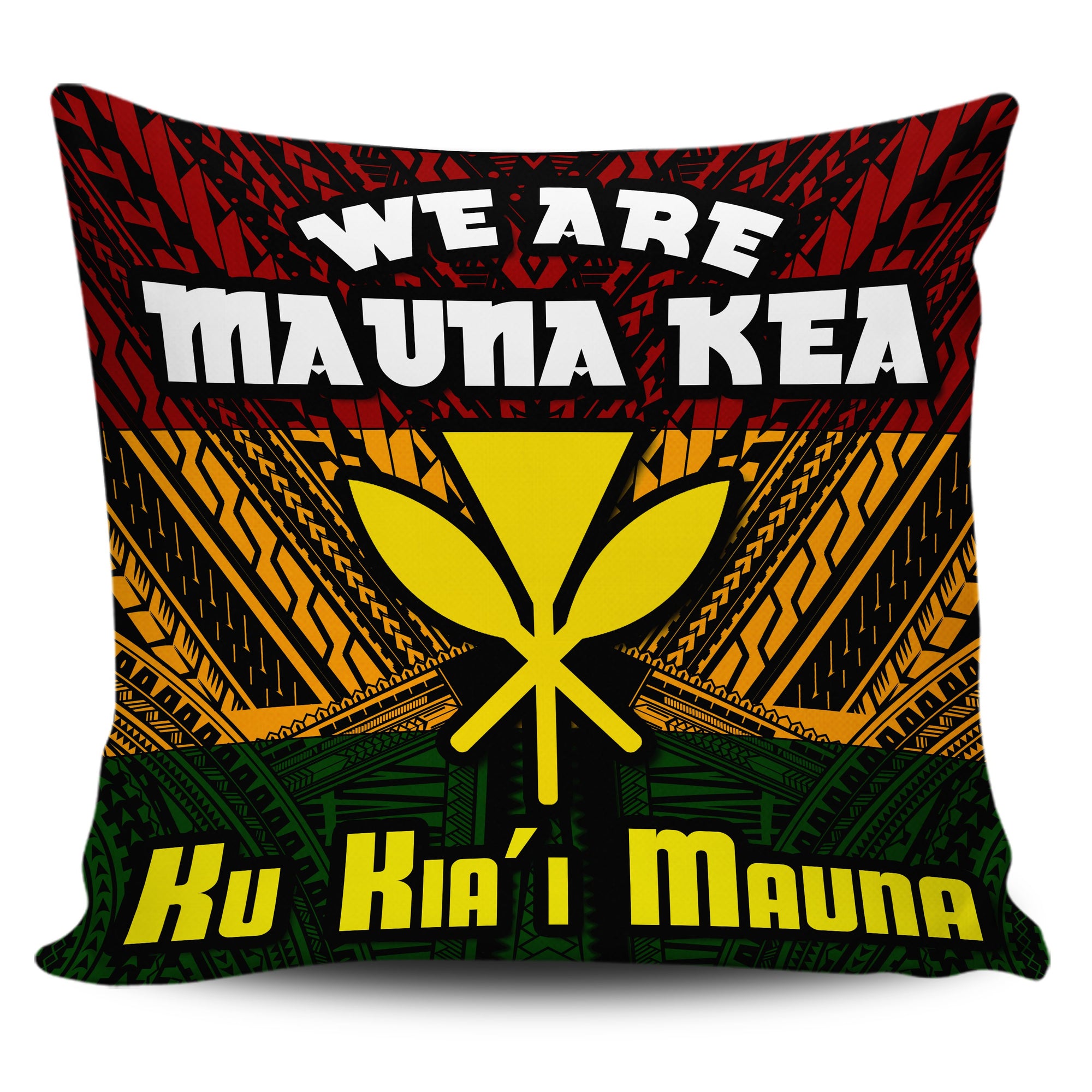 Hawaii Mauna Kea Kanaka Polynesian Pillow Covers - Hill Style - AH One Size Royal - Polynesian Pride
