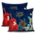 Hawaiian Turtle Hibiscus Polynesian Pillow Covers - Blue - Edna Style - AH One Size Blue - Polynesian Pride