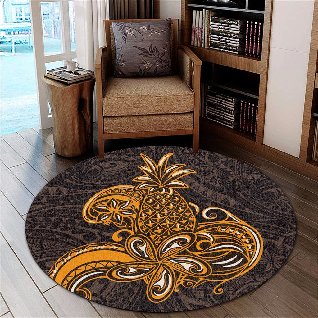 Hawaii - Tribe Pineapple Round Carpet - AH - Polynesian Pride