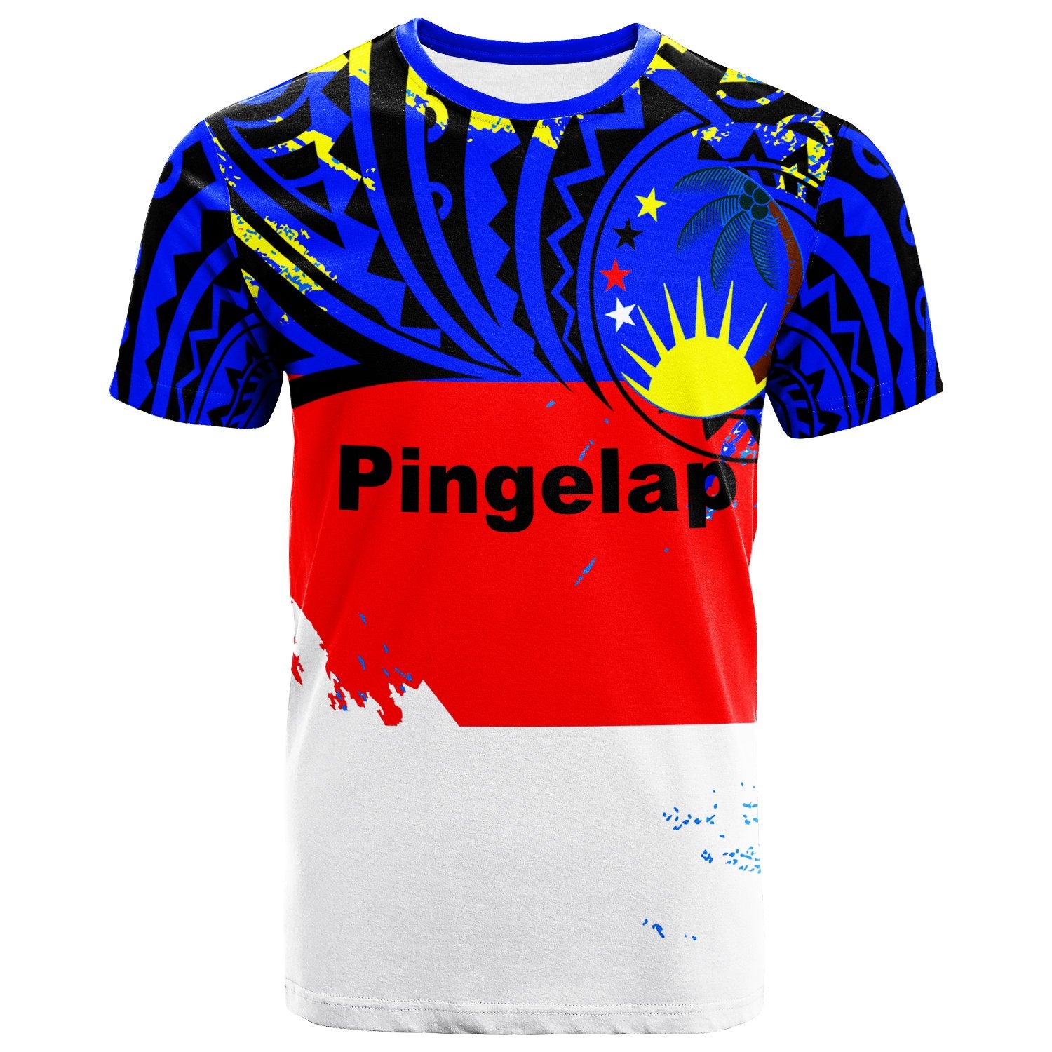 Pohnpei T Shirt Pingelap Flag Color Paint Style Unisex Art - Polynesian Pride