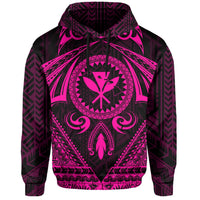 Polynesian Kakau Kanaka Turtle Map Hawaii Hoodie Circle Style Pink - Polynesian Pride