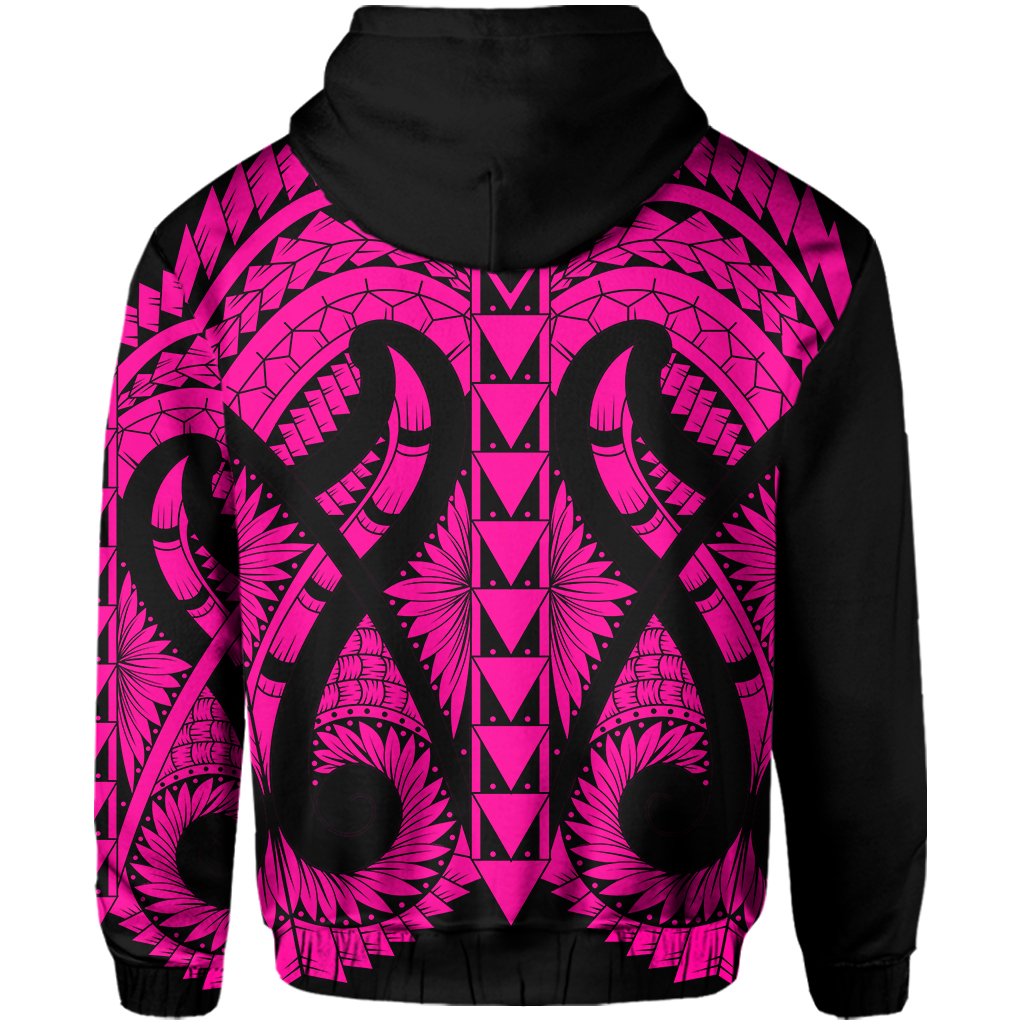 Hawaii Polynesian Zip Hoodie In My Heart Ryan Style Pink - Polynesian Pride