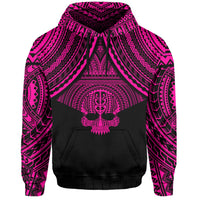 Polynesian Skull Hawaii Hoodie Pink Circle Style - Polynesian Pride