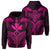 Polynesian Kanaka Shark Turtle Manta Ray Map of Hawaii Zip Hoodie Pink Unisex Pink - Polynesian Pride