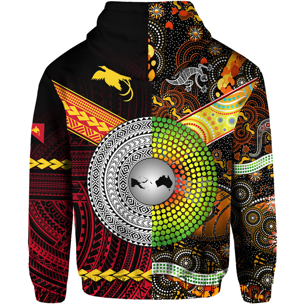 Custom Papua New Guinea Australia Aboriginal Zip Hoodie Together LT8 - Polynesian Pride