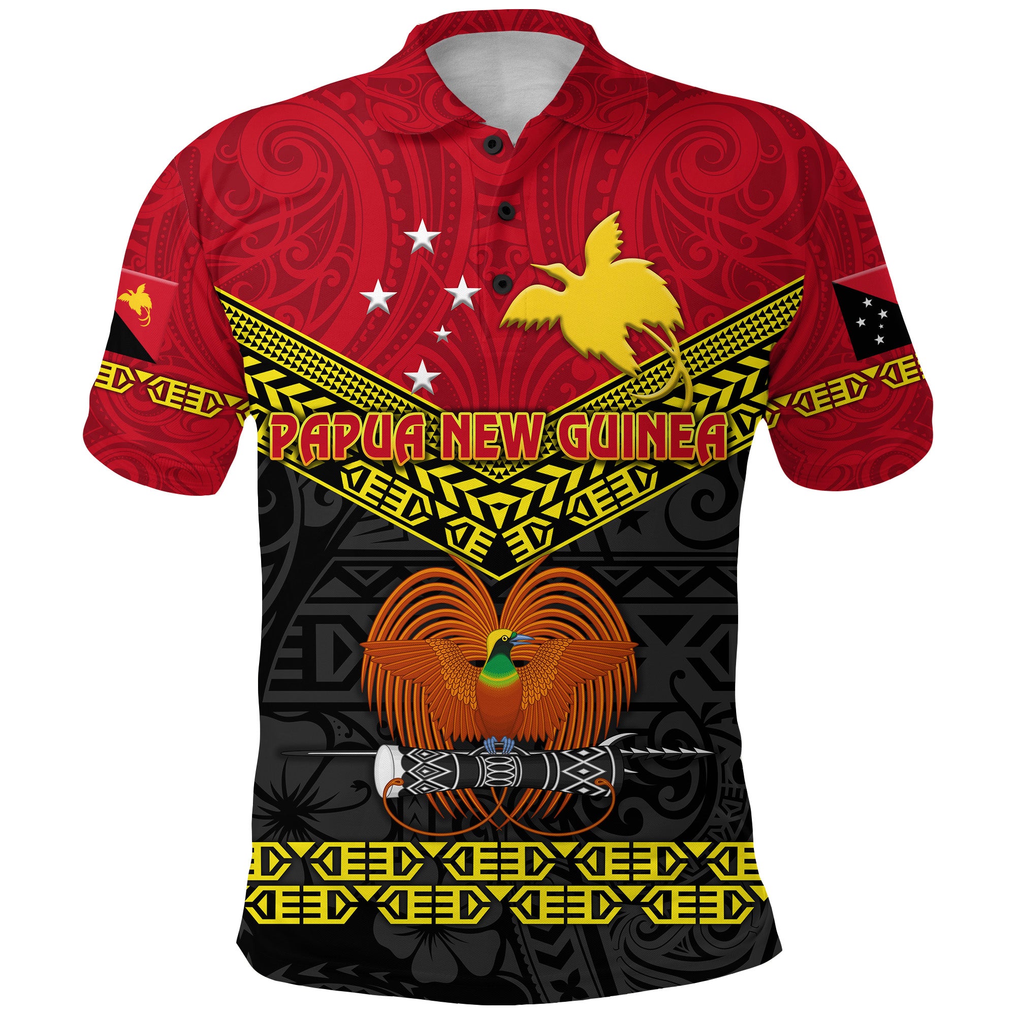 Custom Papua New Guinea Kumuls Polo Shirt Simple Style Black Vibes LT8 - Polynesian Pride