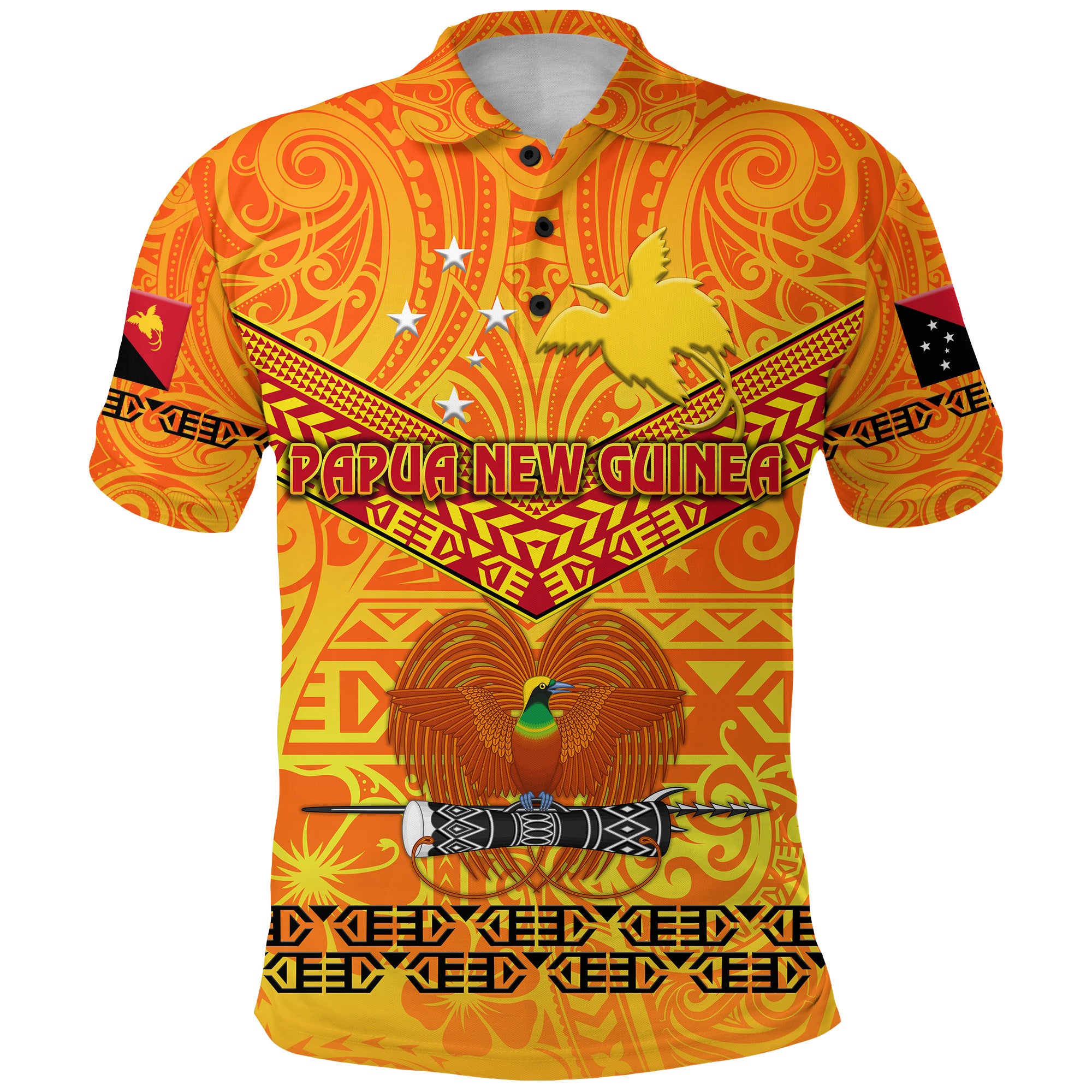 Custom Papua New Guinea Kumuls Polo Shirt Simple Style Yellow Vibes LT8 - Polynesian Pride