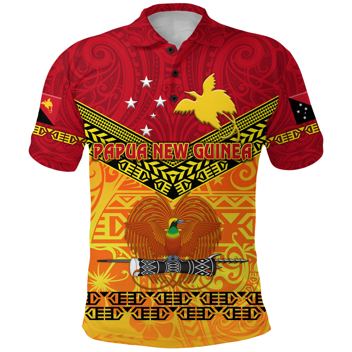 Papua New Guinea Kumuls Polo Shirt Simple Style Red Vibes LT8 - Polynesian Pride
