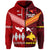 Custom Papua New Guinea Tonga Zip Hoodie Polynesian Together Bright Red, Custom Text and Number LT8 - Polynesian Pride