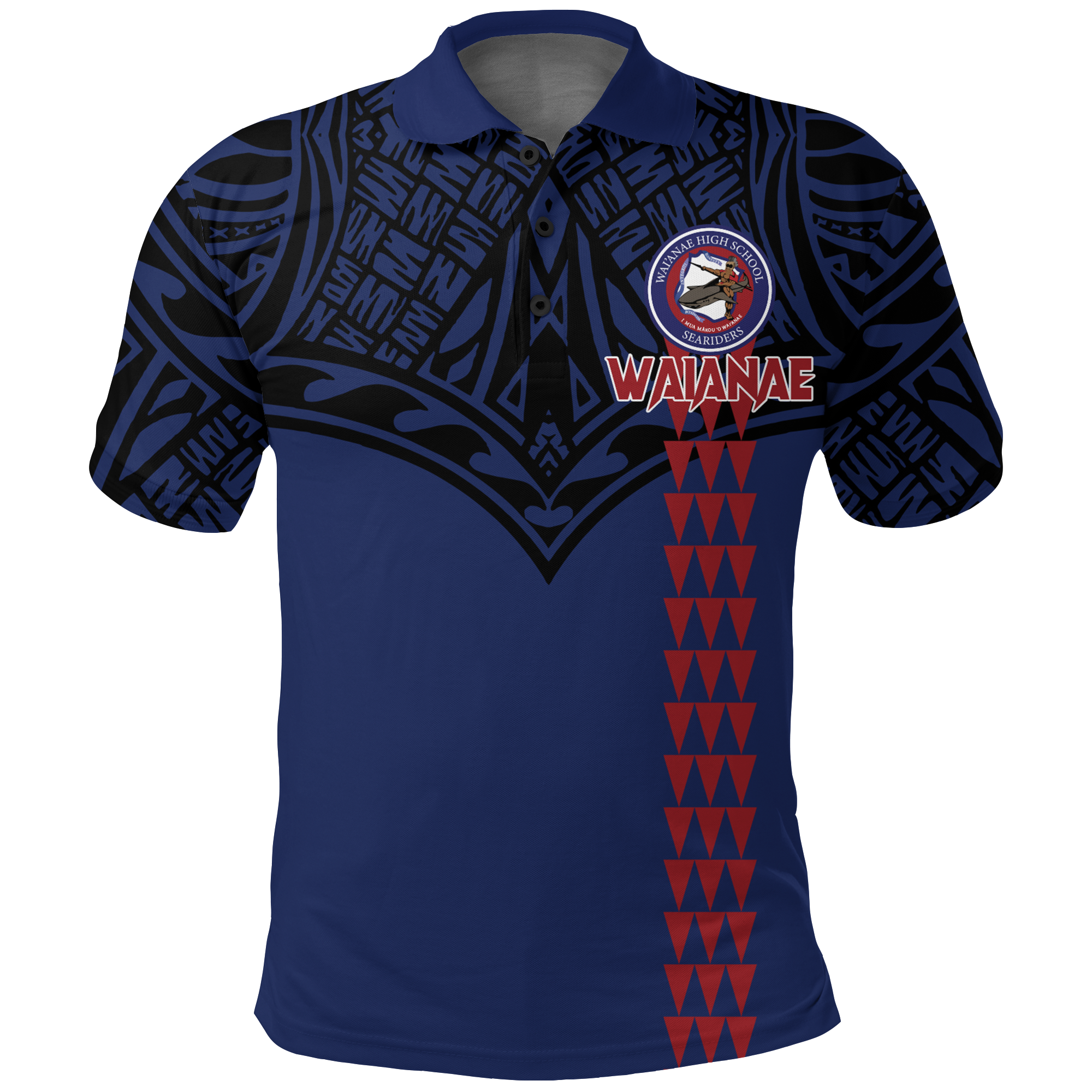 Waianae High School Pride Polo Shirt LT12 Blue - Polynesian Pride