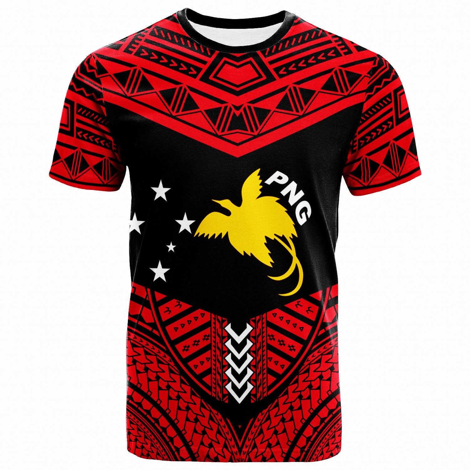 Papua New T Shirt Tribal Pattern Cool Style Red Color Unisex Red - Polynesian Pride