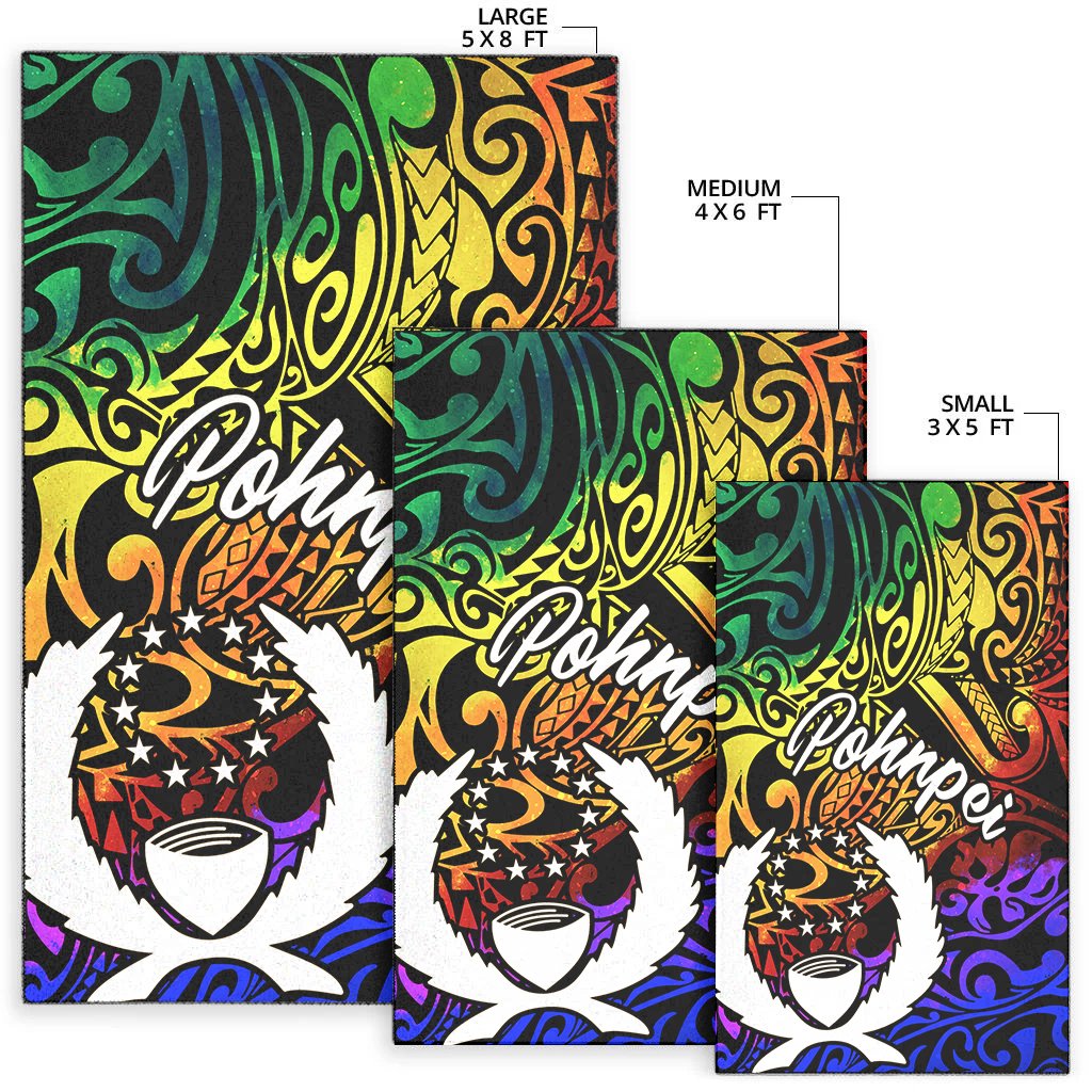 Pohnei Area Rug - Rainbow Polynesian Pattern - Polynesian Pride