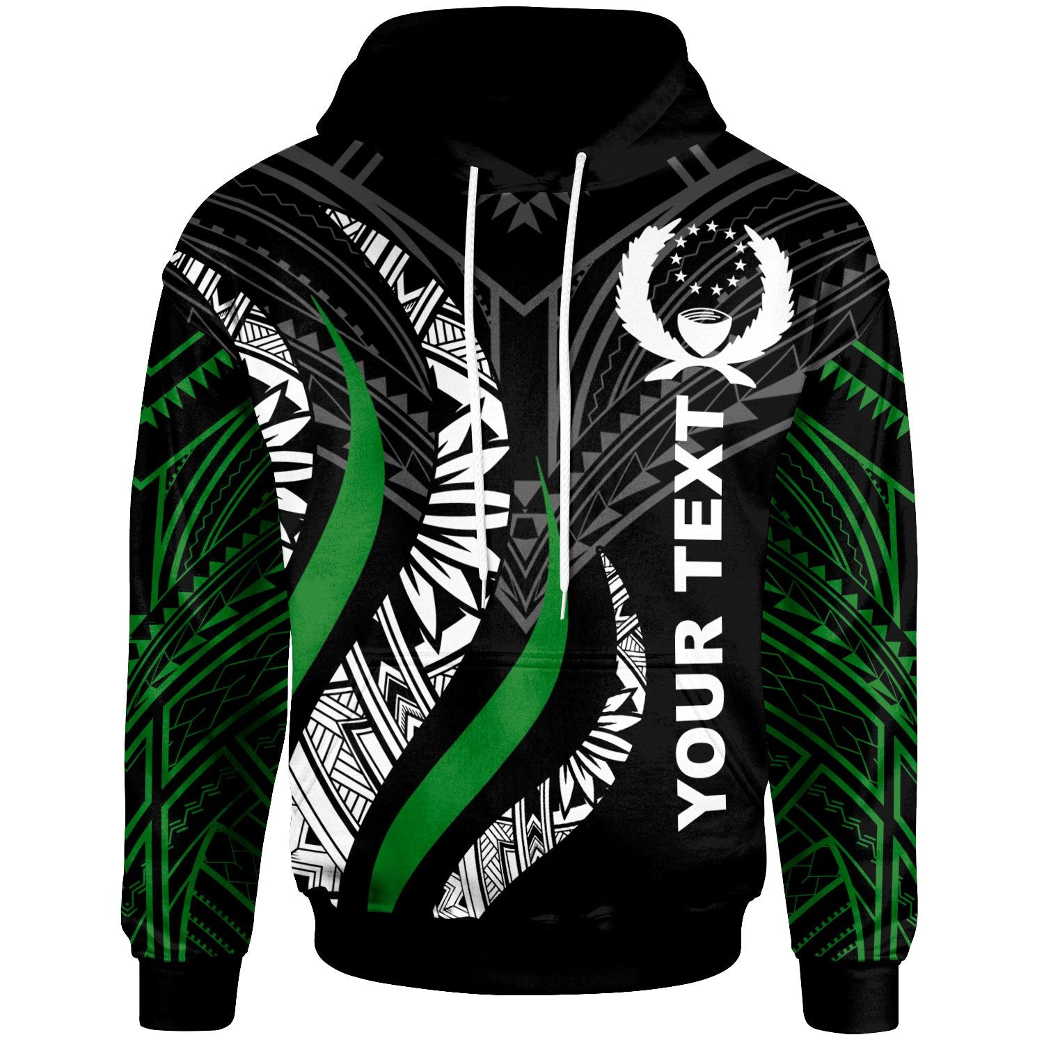 Pohnpei Custom Hoodie Pohnpei Strong Fire Pattern Unisex Black - Polynesian Pride