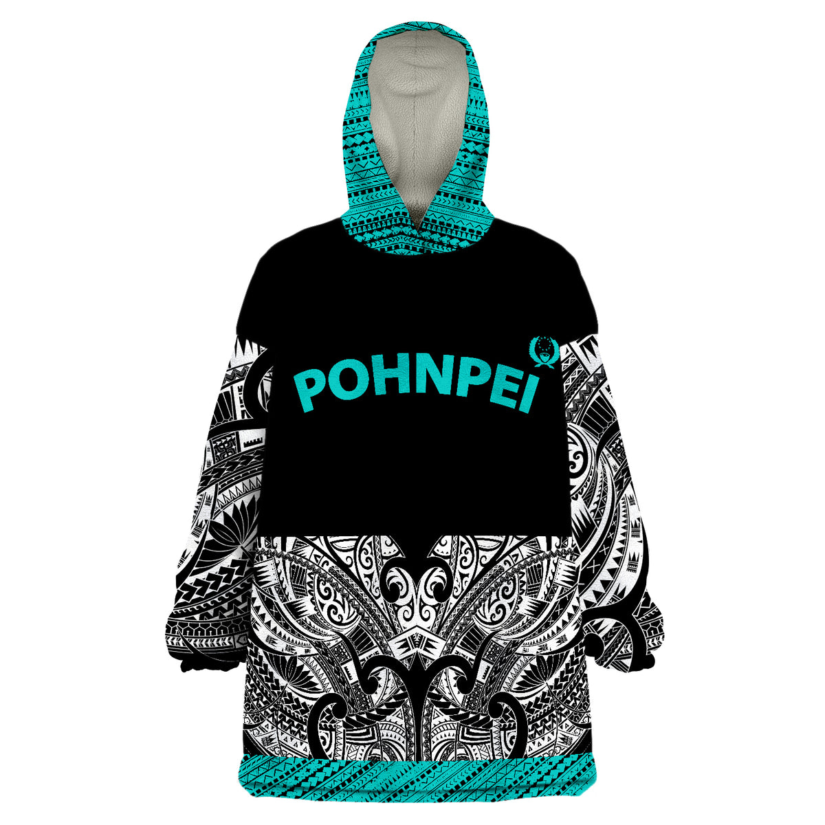 Pohnpei Minimalist Style Wearable Blanket Hoodie LT9 Unisex One Size - Polynesian Pride