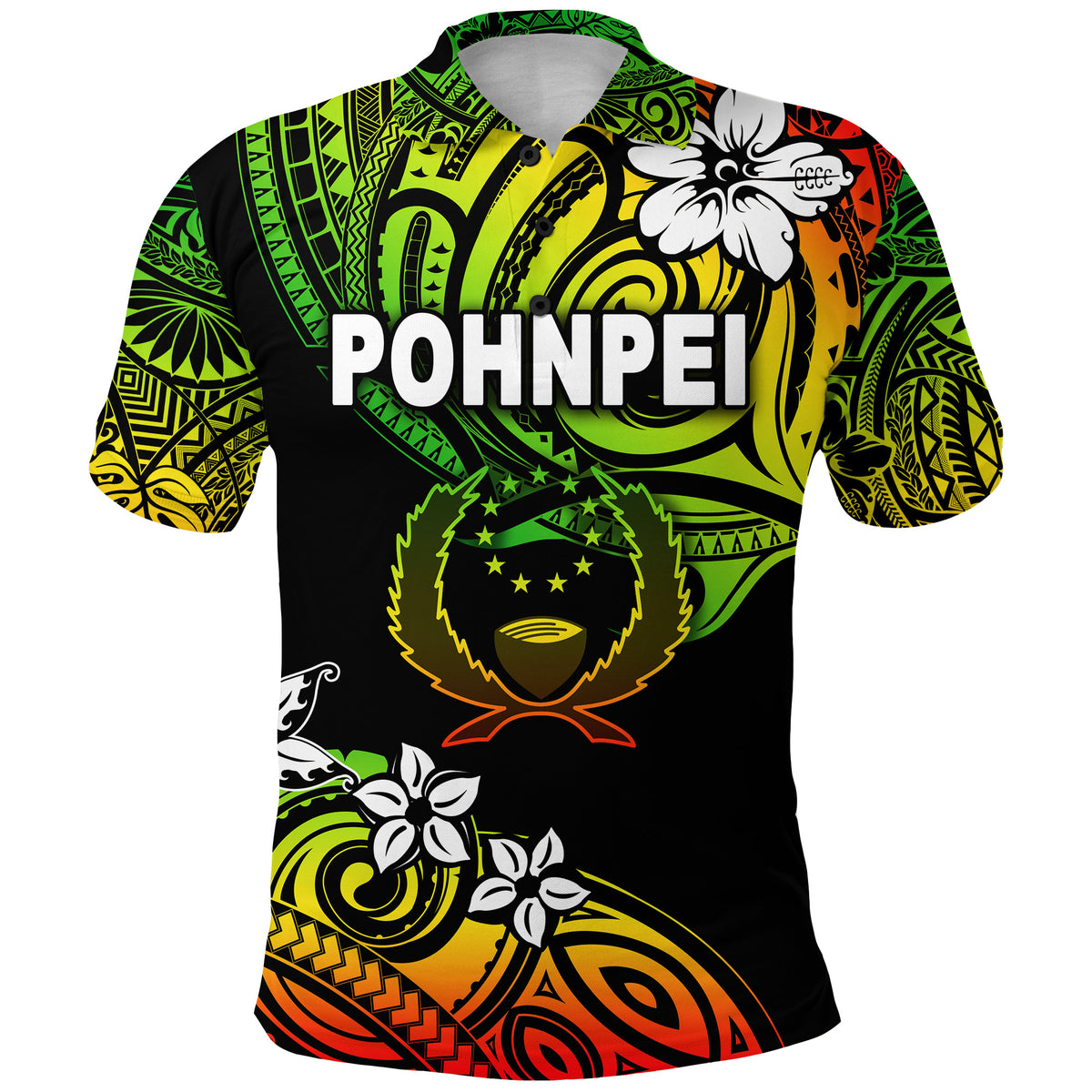 FSM Pohnpei Polo Shirt Unique Vibes Reggae LT8 - Polynesian Pride