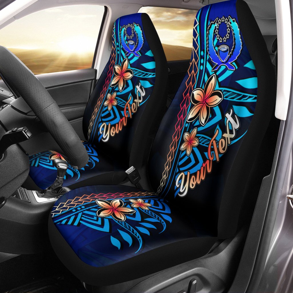 Pohnpei Custom Personalised Car Seat Covers - Vintage Tribal Mountain Universal Fit Vintage - Polynesian Pride