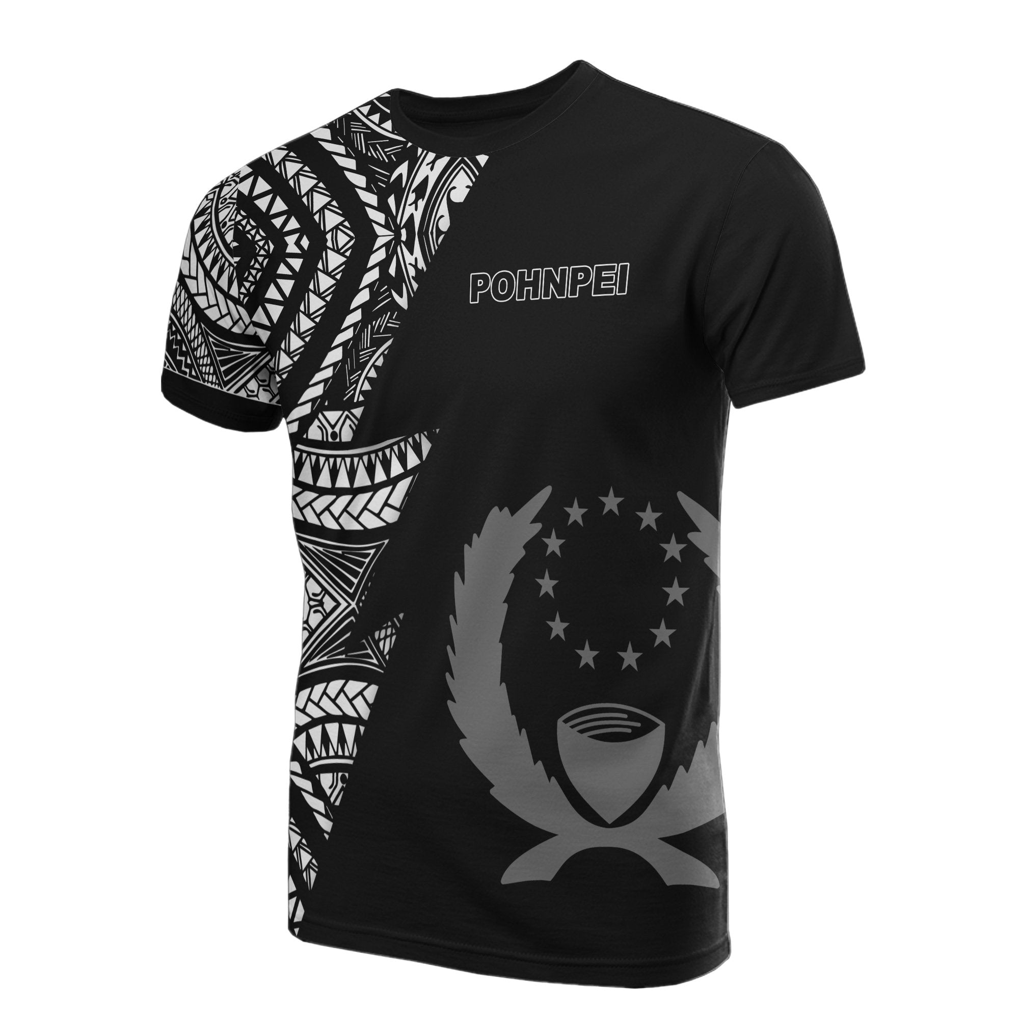 Pohnpei Pattern T Shirt Pohnpei Flag Polynesian Tattoo Black Style Unisex Black - Polynesian Pride