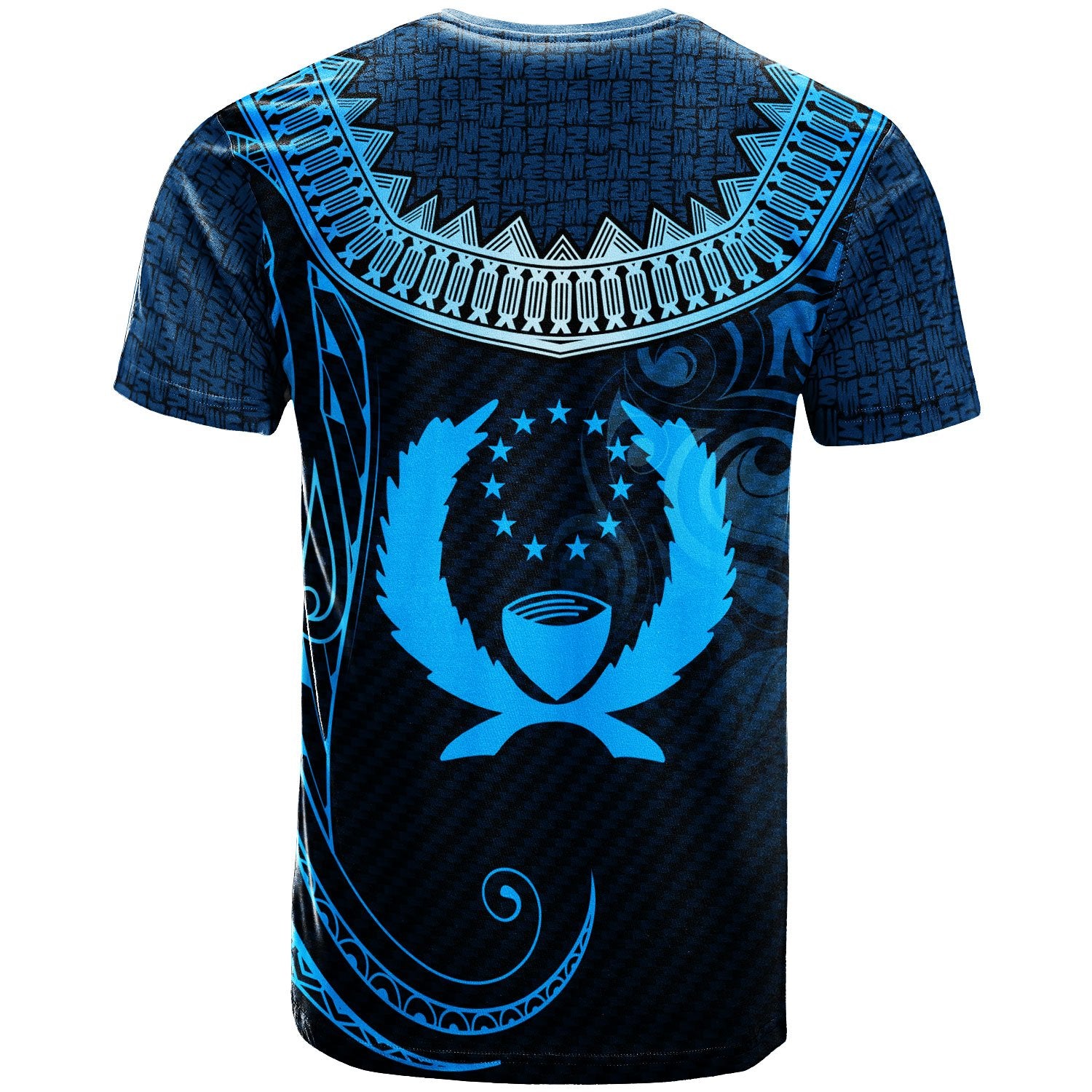 Pohnpei Custom T Shirt Serrated Pattern Blue Color Unisex Blue - Polynesian Pride